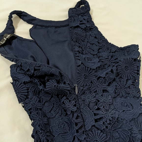 Lulu's Love Poem Blue Guipure Lace Mini Dress - Picture 7 of 12